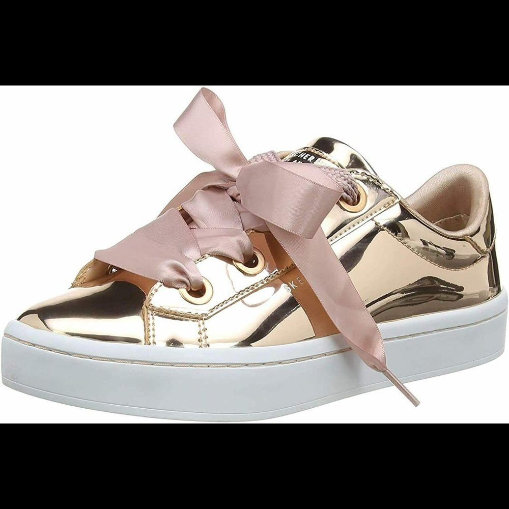 SKECHERS HI-LITE-METALLIC PATENT SNEAKER ROSE GOLD